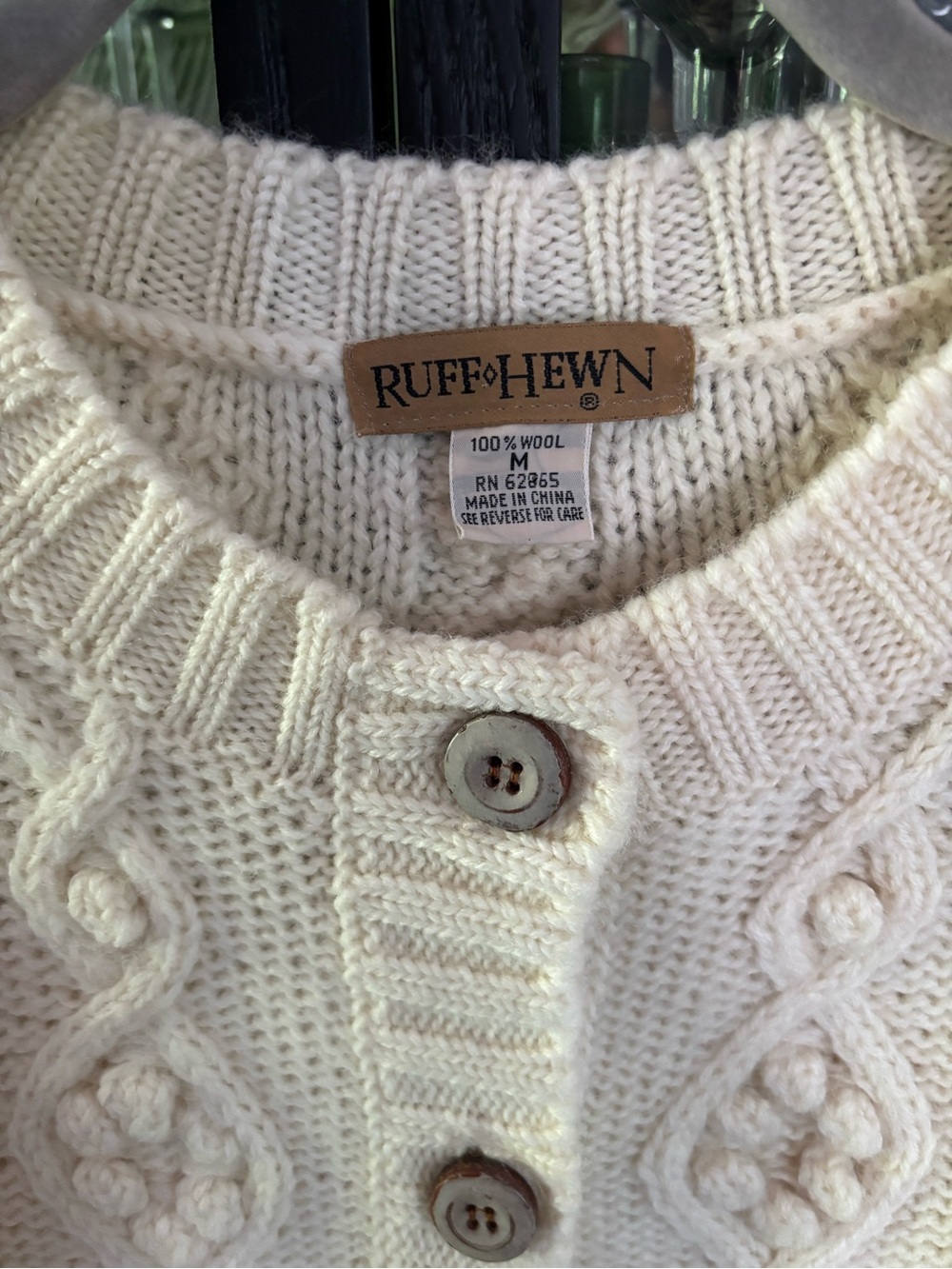 Ruff Hewn 100% Wool Textured Cardigan EUC - Picture 2 of 5